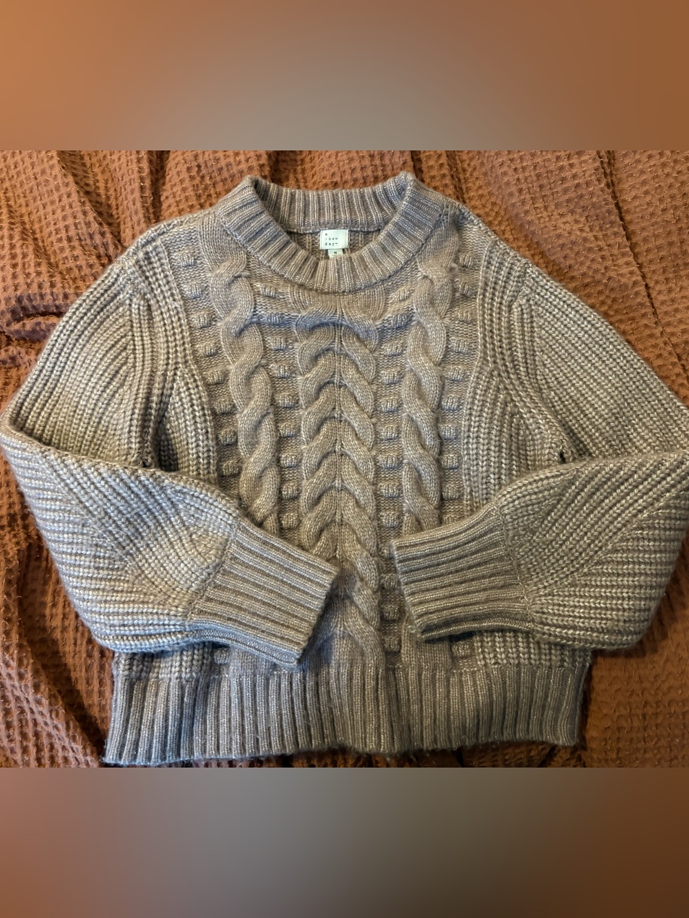 A new day Cozy Cable Knit Sweater in Light Maeve/Purple